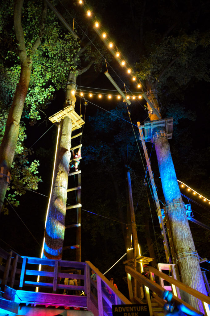 glow in the park night zipline event